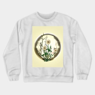 Pretty pale yellow ikebana chrysanthemums Crewneck Sweatshirt